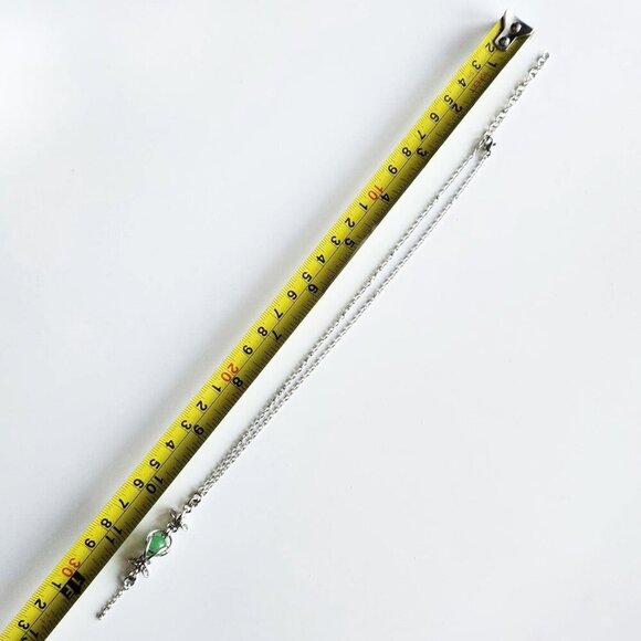 Vintage green and silver rosary necklace with a small silver chain ✦ goth witch - Picture 4 of 6